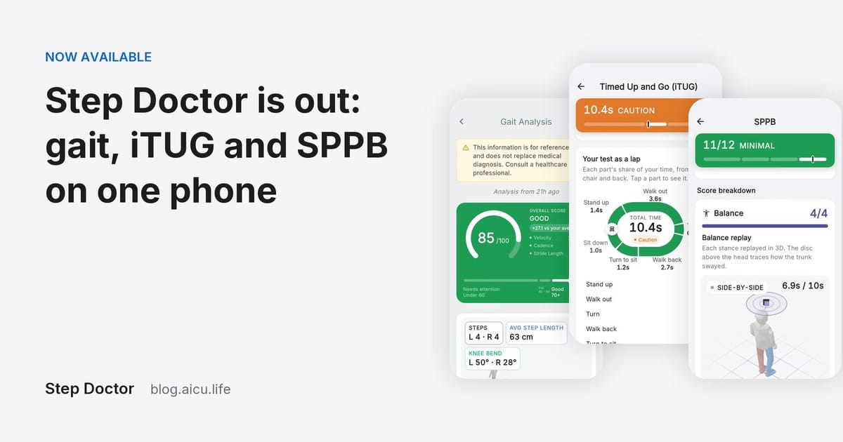 Step Doctor Is Out: Gait Analysis, iTUG and SPPB on One Phone