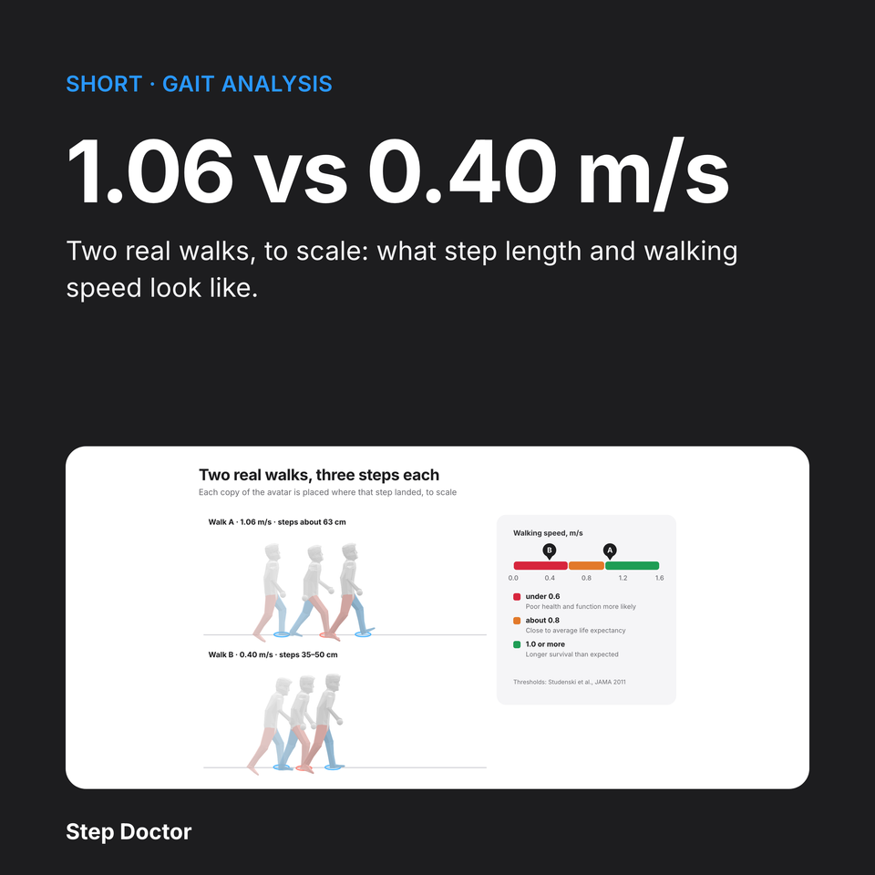 Two Real Walks: 1.06 vs 0.40 m/s